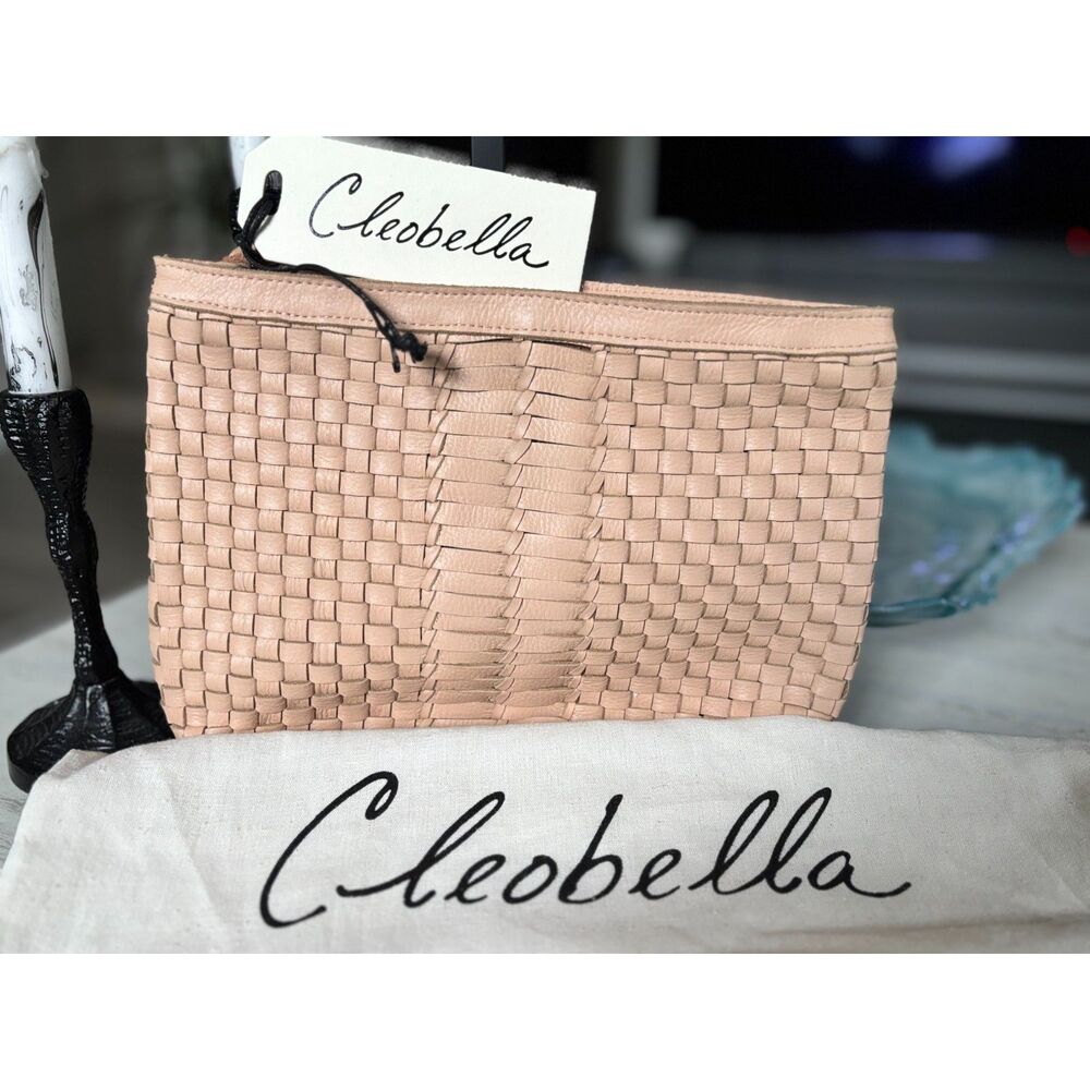 NWT Cleobella Handwoven Leather Clutch Bag